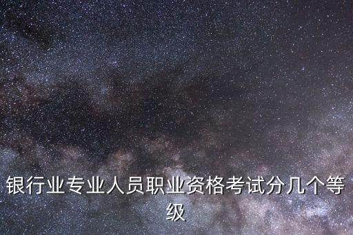 銀行業(yè)專業(yè)人員職業(yè)資格考試分幾個等級