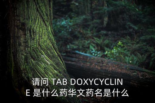 安佰諾是什么藥，請問 TAB DOXYCYCLINE 是什么藥華文藥名是什么
