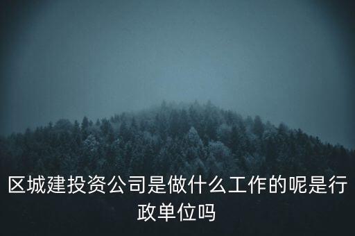 區(qū)城建投資公司是做什么工作的呢是行政單位嗎