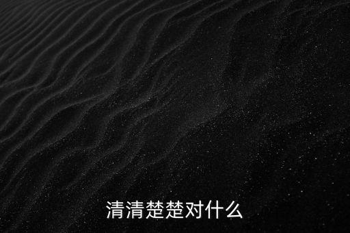 明明白白的什么，清清楚楚對什么