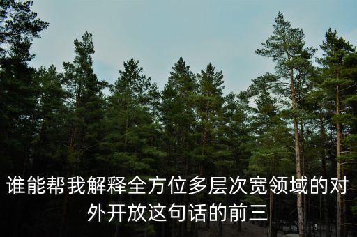 誰能幫我解釋全方位多層次寬領域的對外開放這句話的前三