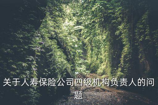 關(guān)于人壽保險公司四級機構(gòu)負(fù)責(zé)人的問題