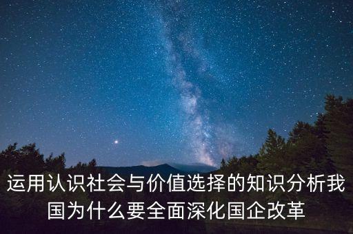 運用認識社會與價值選擇的知識分析我國為什么要全面深化國企改革