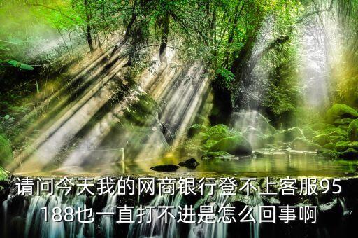 請(qǐng)問(wèn)今天我的網(wǎng)商銀行登不上客服95188也一直打不進(jìn)是怎么回事啊