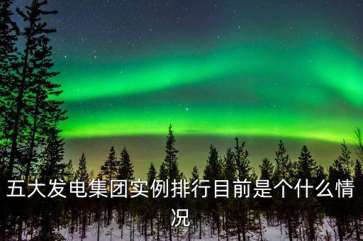 五大發(fā)電集團(tuán)實例排行目前是個什么情況