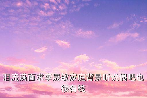 人眾李敏什么背景，淚流滿面求李晟敏家庭背景聽說偶吧也很有錢