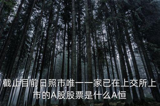 截止目前日照市唯一一家已在上交所上市的A股股票是什么A恒
