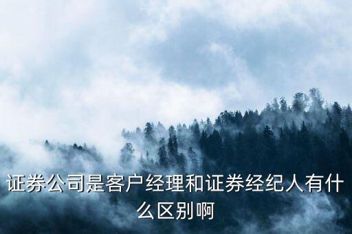 證券公司是客戶經(jīng)理和證券經(jīng)紀(jì)人有什么區(qū)別啊
