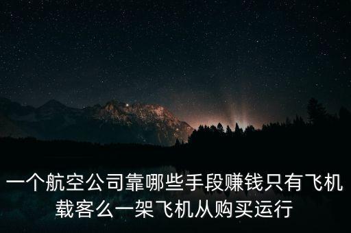 一個(gè)航空公司靠哪些手段賺錢只有飛機(jī)載客么一架飛機(jī)從購買運(yùn)行