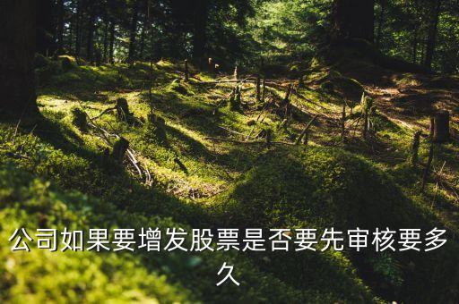 公司如果要增發(fā)股票是否要先審核要多久