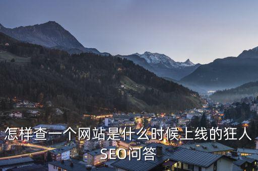 怎樣查一個網(wǎng)站是什么時候上線的狂人SEO問答