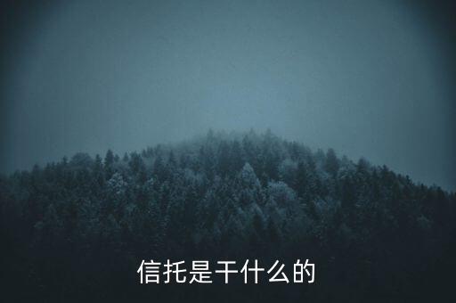 信托是干什么的
