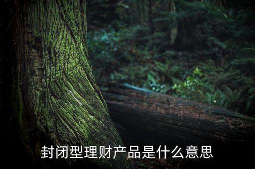 封閉型理財產(chǎn)品是什么意思