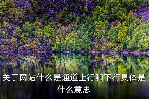 關于網站什么是通道上行和下行具體是什么意思