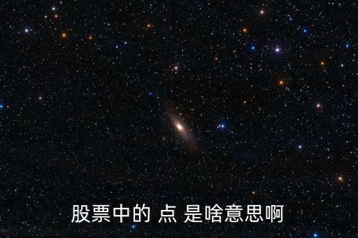 股票的點(diǎn)是什么意思，股票中的 點(diǎn) 是啥意思啊