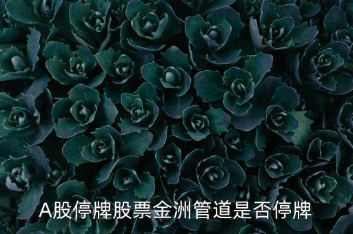 金洲管道什么時(shí)候復(fù)牌，A股停牌股票金洲管道是否停牌