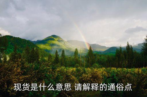 現(xiàn)貨是什么意思 請(qǐng)解釋的通俗點(diǎn)