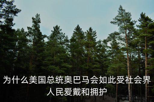 為什么美國總統(tǒng)奧巴馬會如此受社會界人民愛戴和擁護