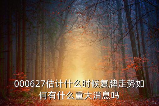 000627估計什么時候復(fù)牌走勢如何有什么重大消息嗎