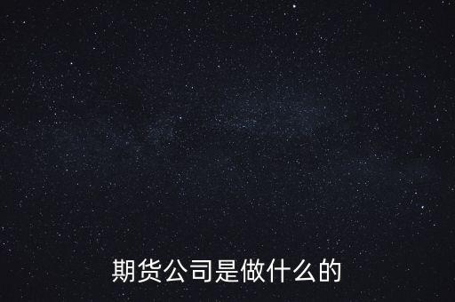 期貨公司是做什么的