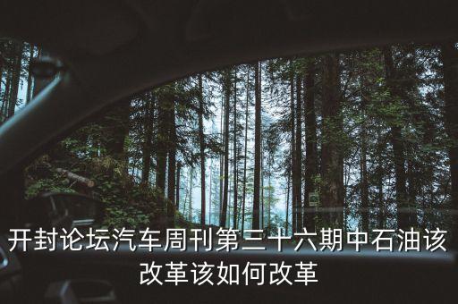 開(kāi)封論壇汽車周刊第三十六期中石油該改革該如何改革