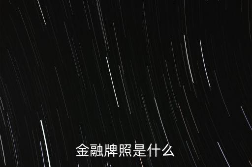 走金融貸款要上什么樣的牌照，金融牌照是什么