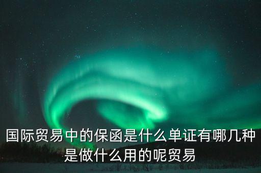 國際貿(mào)易中的保函是什么單證有哪幾種是做什么用的呢貿(mào)易