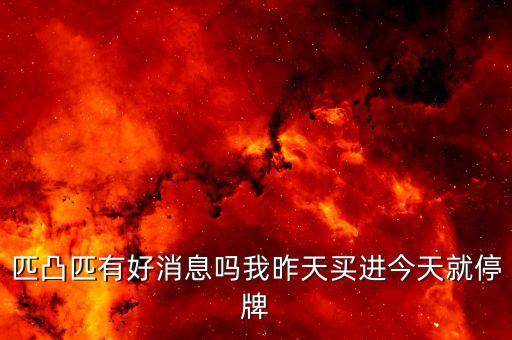 匹凸匹什么時候復牌，匹凸匹什么時候復牌