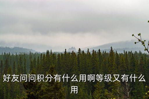 中青寶積分有什么用，好友問問積分有什么用啊等級又有什么用