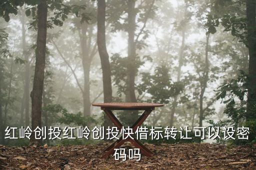 紅嶺創(chuàng)投投標(biāo)密碼是什么，紅嶺創(chuàng)投紅嶺創(chuàng)投快借標(biāo)轉(zhuǎn)讓可以設(shè)密碼嗎