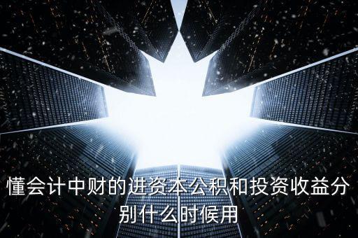 懂會計中財?shù)倪M資本公積和投資收益分別什么時候用
