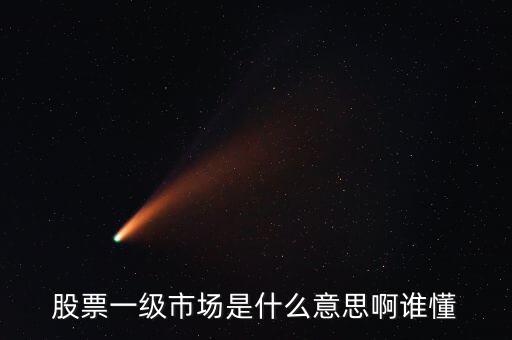 股票一級(jí)市場(chǎng)是什么意思啊誰(shuí)懂