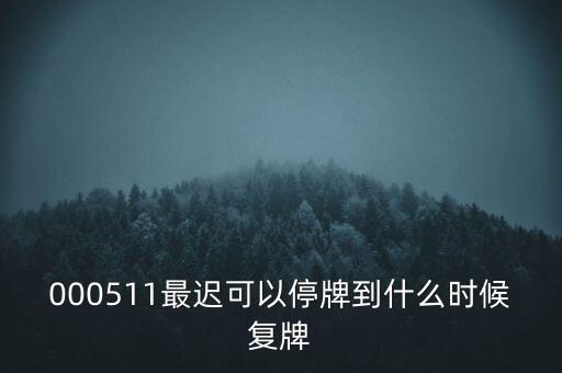 000511最遲可以停牌到什么時候復(fù)牌