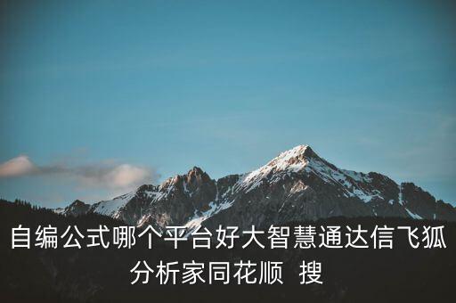 自編公式哪個(gè)平臺好大智慧通達(dá)信飛狐分析家同花順  搜