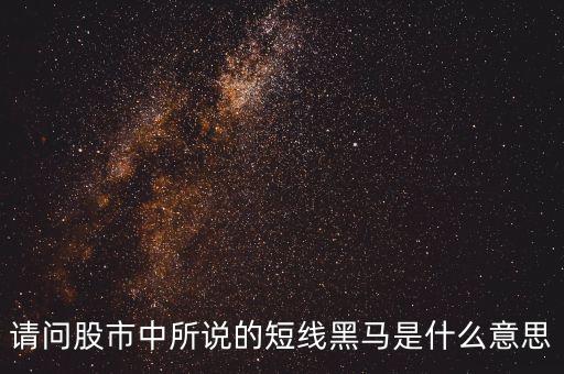 請問股市中所說的短線黑馬是什么意思