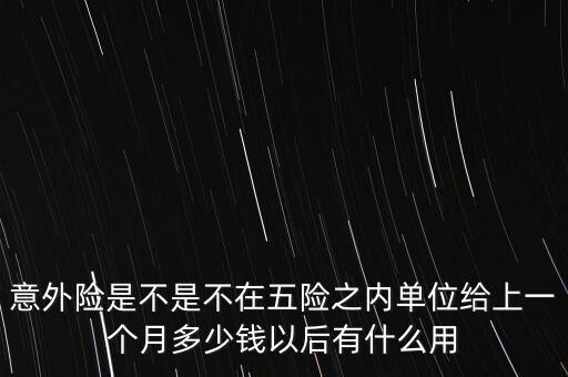 五險(xiǎn)中意外險(xiǎn)指什么，意外險(xiǎn)是不是不在五險(xiǎn)之內(nèi)單位給上一個(gè)月多少錢以后有什么用