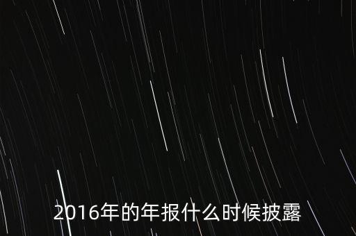 2016年的年報(bào)什么時(shí)候披露
