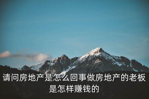 請問房地產(chǎn)是怎么回事做房地產(chǎn)的老板是怎樣賺錢的