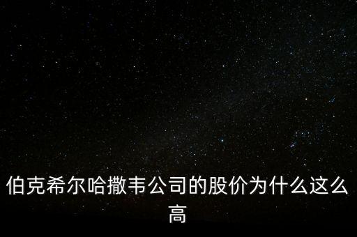 伯克希爾哈撒韋公司的股價為什么這么高