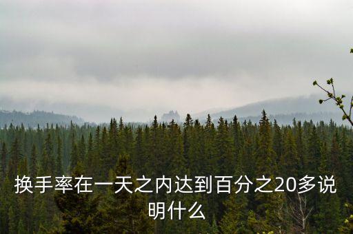 換手率在一天之內(nèi)達(dá)到百分之20多說(shuō)明什么