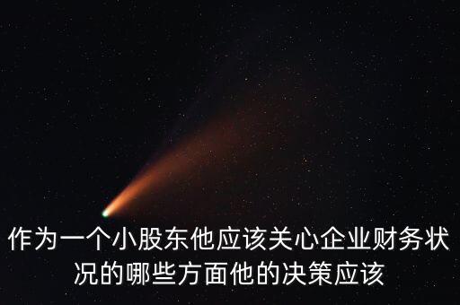 作為一個(gè)小股東他應(yīng)該關(guān)心企業(yè)財(cái)務(wù)狀況的哪些方面他的決策應(yīng)該
