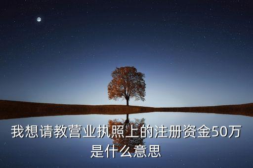 注冊(cè)資金50萬什么意思，注冊(cè)公司50萬是怎么回事誰能幫解釋下