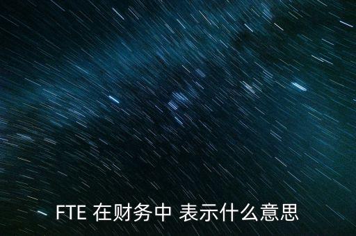 FTE 在財務中 表示什么意思
