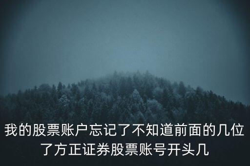 方正證券股票帳號開頭是什么，證券中 ABCD字頭賬號分別代表什么