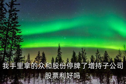 002070什么時候復(fù)牌，我手里拿的眾和股份停牌了增持子公司股票利好嗎