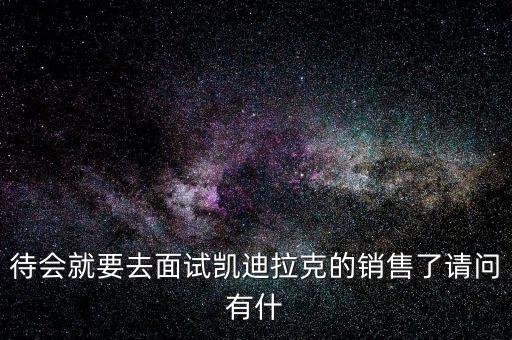 待會就要去面試凱迪拉克的銷售了請問有什