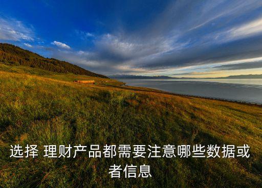 選擇 理財產(chǎn)品都需要注意哪些數(shù)據(jù)或者信息