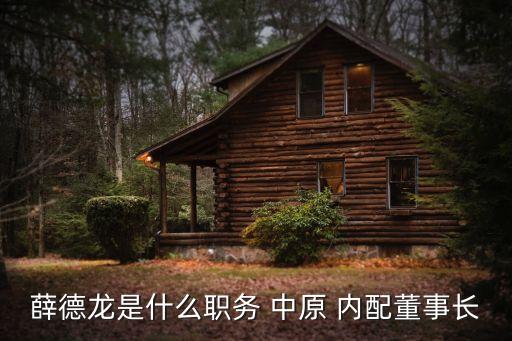 薛德龍是什么職務(wù) 中原 內(nèi)配董事長