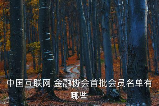 中國(guó)互聯(lián)網(wǎng) 金融協(xié)會(huì)首批會(huì)員名單有哪些