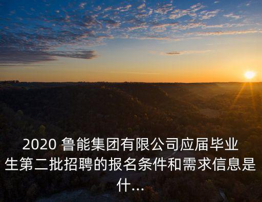 2020 魯能集團有限公司應屆畢業(yè)生第二批招聘的報名條件和需求信息是什...